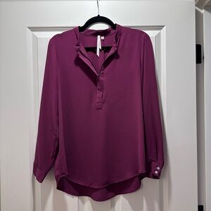 Bellatrix Plum Zip Up Blouse, Women’s Medium